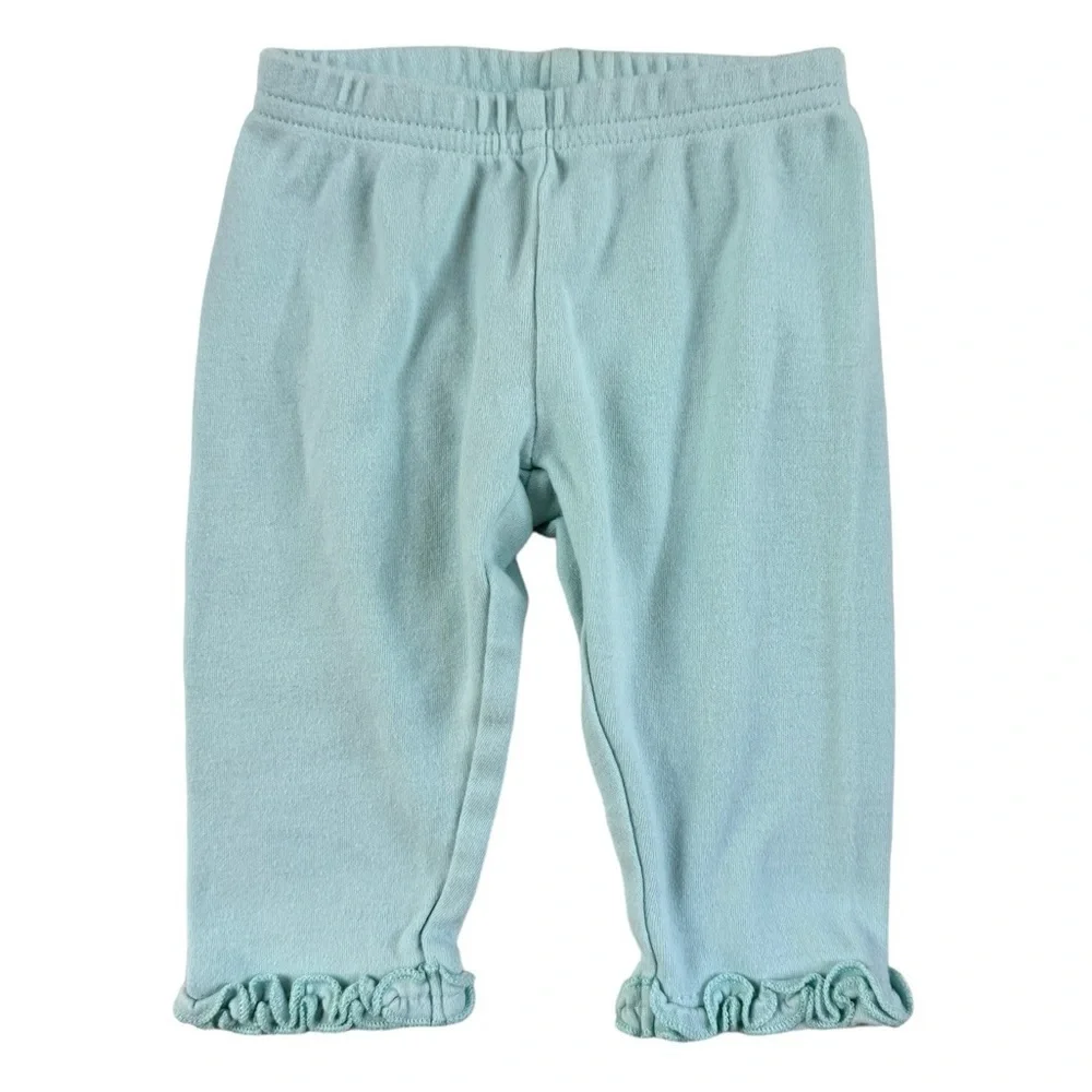 Sea Foam Blue Ruffle Hem Pants